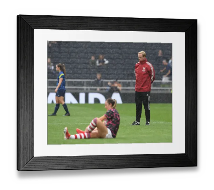 Framed Print : Arsenal Women Face Tottenham Hotspur: Jonas Eidevall Leads Arsenal in MIND Series Clash at Tottenham Stadium