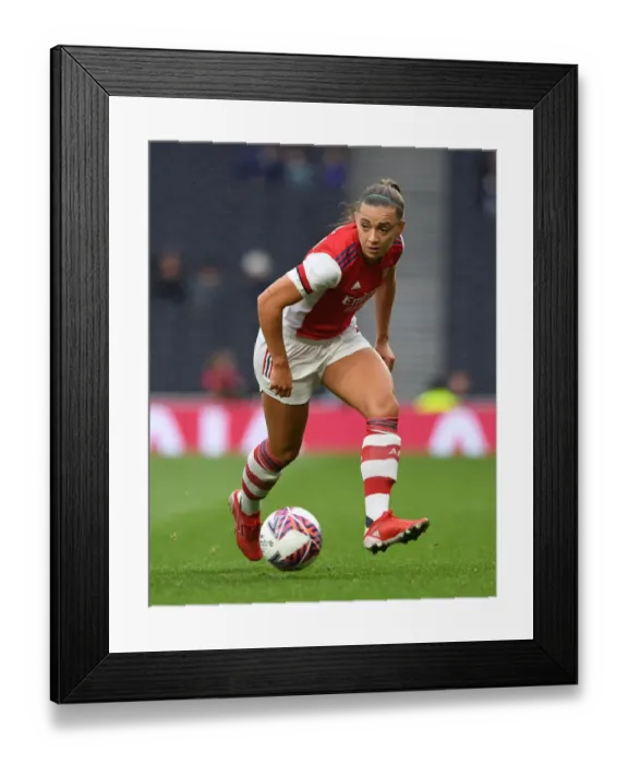 Framed Print : Arsenal's Katie McCabe Faces Off Against Tottenham Hotspur in Exciting MIND Series Clash