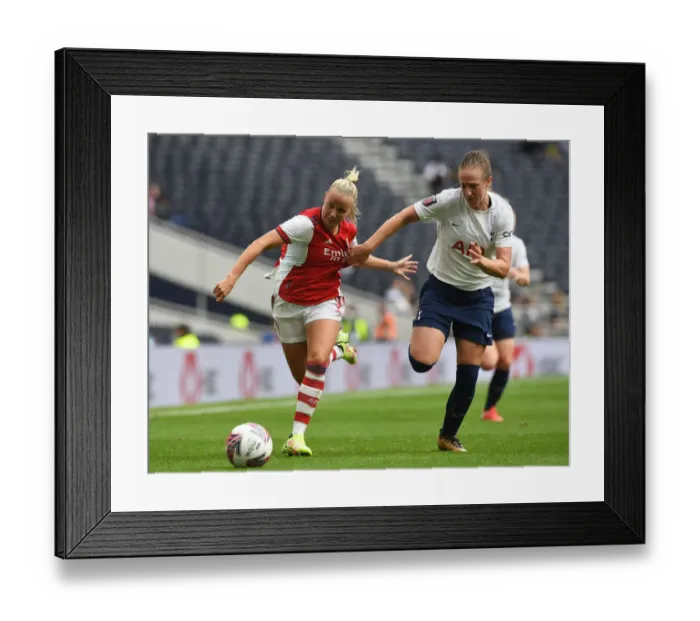 Framed Print : Mead vs Harrop: A Battle of Prodigious Talents in Arsenal's Triumph over Tottenham Women