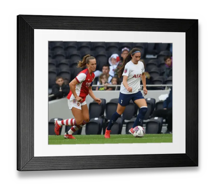 Framed Print : Arsenal's Lia Walti Stifles Tottenham's Silvana Flores: Intense Moment from Women's Football Match Framed Print : Arsenal's Lia Walti Stifles Tottenham's Silvana Flores: Intense Moment from Women's Football Match