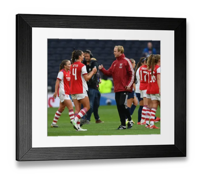 Framed Print : Arsenal Women's Victory at Tottenham Hotspur: Coach Jonas Eidevall Celebrates with Anna Patten Framed Print : Arsenal Women's Victory at Tottenham Hotspur: Coach Jonas Eidevall Celebrates with Anna Patten