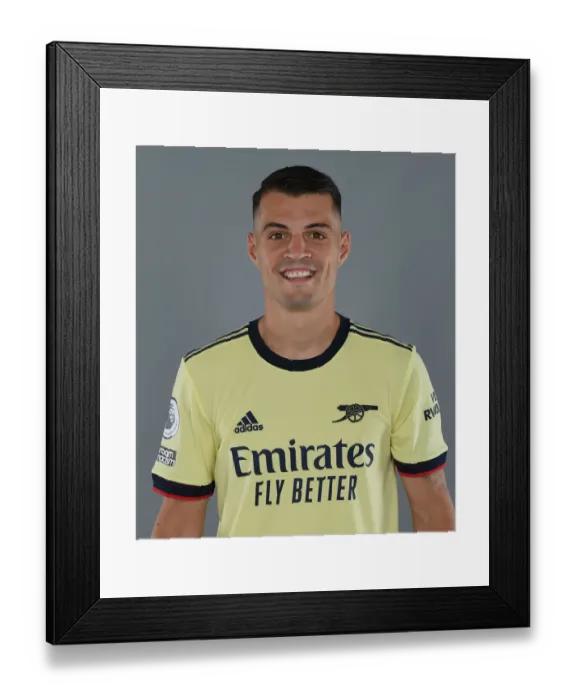 Framed Print : Arsenal's Granit Xhaka at 2021-22 Team Photocall Framed Print : Arsenal's Granit Xhaka at 2021-22 Team Photocall