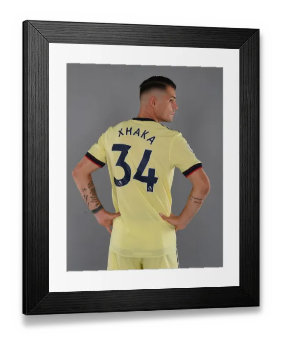 Framed Print : Arsenal's Granit Xhaka at 2021-22 Team Photocall