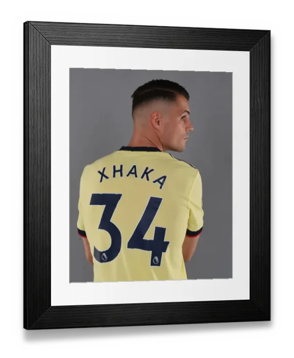 Framed Print : Arsenal's Granit Xhaka at 2021-22 Team Photocall Framed Print : Arsenal's Granit Xhaka at 2021-22 Team Photocall