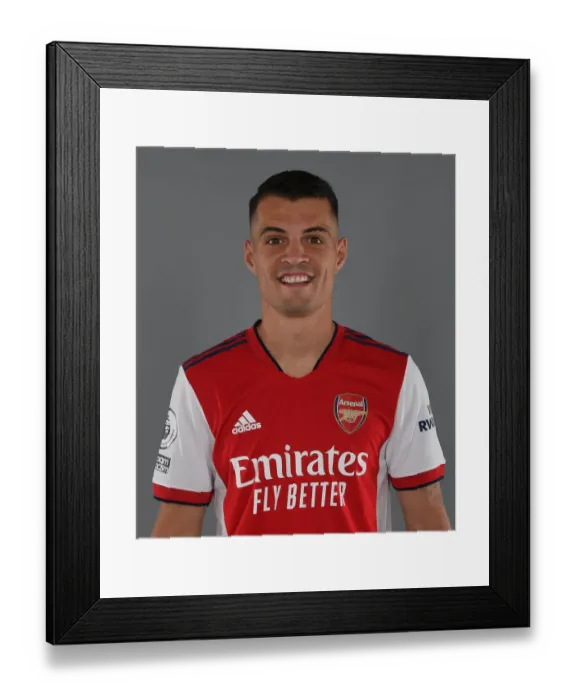 Framed Print : Arsenal's Granit Xhaka at 2021-22 Team Photocall