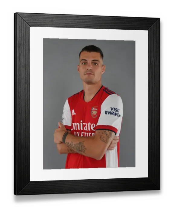 Framed Print : Arsenal's Granit Xhaka at 2021-22 Team Photocall Framed Print : Arsenal's Granit Xhaka at 2021-22 Team Photocall