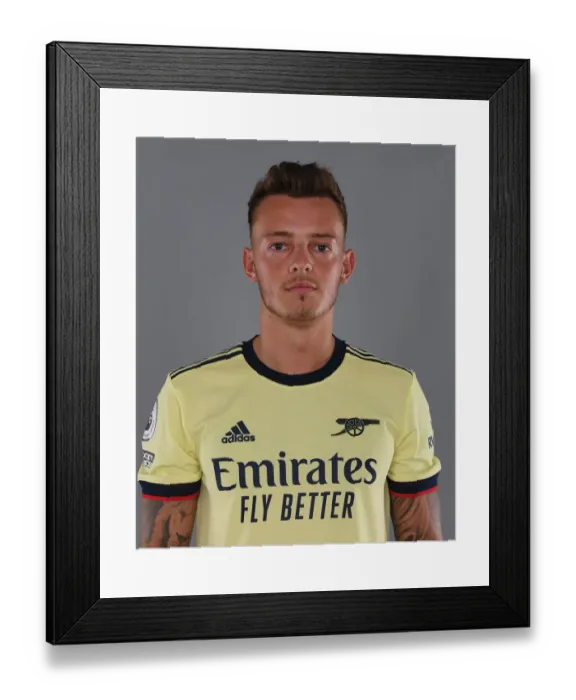 Framed Print : Arsenal's Ben White Kicks Off 2021-22 Season Training