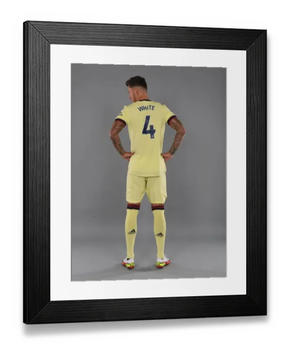 Framed Print : Arsenal's Ben White Kicks Off New Season at London Colney Training Ground