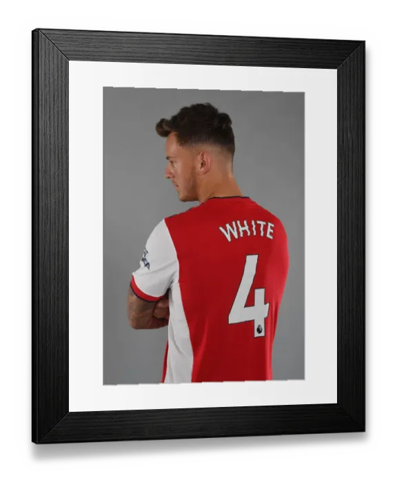 Framed Print : Arsenal's Ben White Kicks Off New Season at London Colney Training Ground