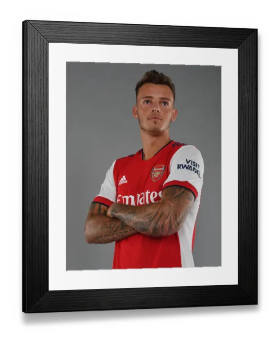 Framed Print : Arsenal's Ben White Kicks Off New Season at London Colney Training Ground Framed Print : Arsenal's Ben White Kicks Off New Season at London Colney Training Ground