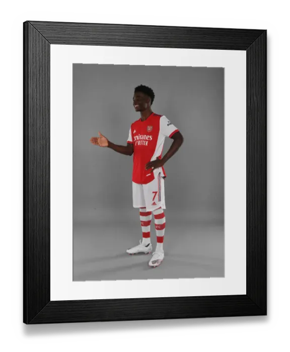 Framed Print : Arsenal First Team: Bukayo Saka at 2021-22 Photocall Framed Print : Arsenal First Team: Bukayo Saka at 2021-22 Photocall