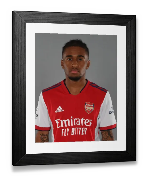 Framed Print : Arsenal's Reiss Nelson Kicks Off New Season at London Colney Training Ground