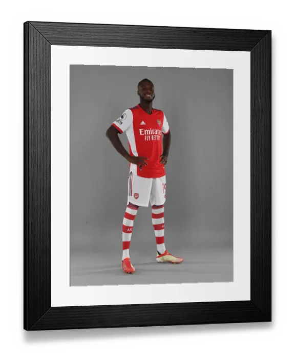 Framed Print : Arsenal's Nicolas Pepe Kicks Off New Season Training at London Colney