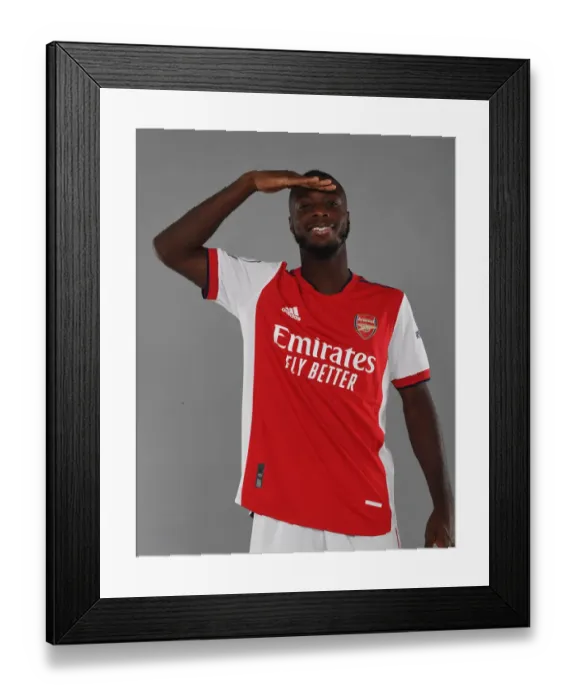 Framed Print : Arsenal's Nicolas Pepe Kicks Off New Season Training at London Colney