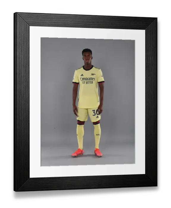 Framed Print : Arsenal's Eddie Nketiah at 2021-22 First Team Photocall Framed Print : Arsenal's Eddie Nketiah at 2021-22 First Team Photocall