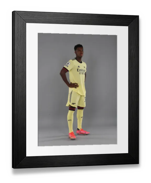 Framed Print : Arsenal's Eddie Nketiah at 2021-22 First Team Photocall Framed Print : Arsenal's Eddie Nketiah at 2021-22 First Team Photocall