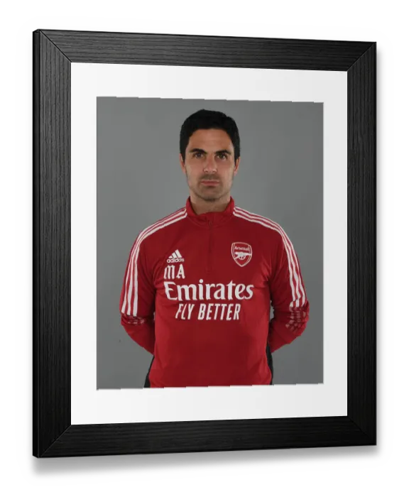 Framed Print : Arsenal First Team: Mikel Arteta at 2021-22 Season Photocall