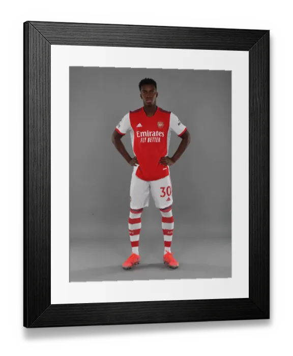 Framed Print : Arsenal's Eddie Nketiah at 2021-22 Team Photocall
