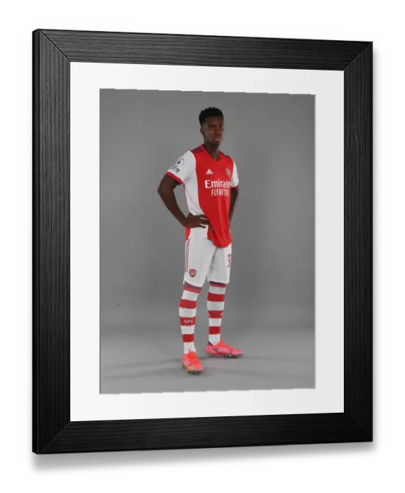 Framed Print : Arsenal's Eddie Nketiah at 2021-22 Team Photocall Framed Print : Arsenal's Eddie Nketiah at 2021-22 Team Photocall