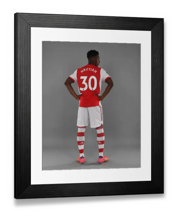 Framed Print : Arsenal's Eddie Nketiah at 2021-22 Team Photocall