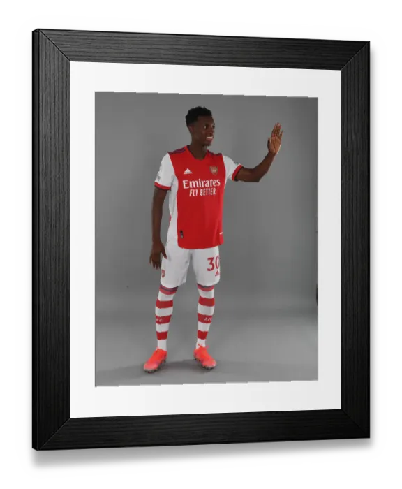 Framed Print : Arsenal's Eddie Nketiah at 2021-22 First Team Photocall Framed Print : Arsenal's Eddie Nketiah at 2021-22 First Team Photocall