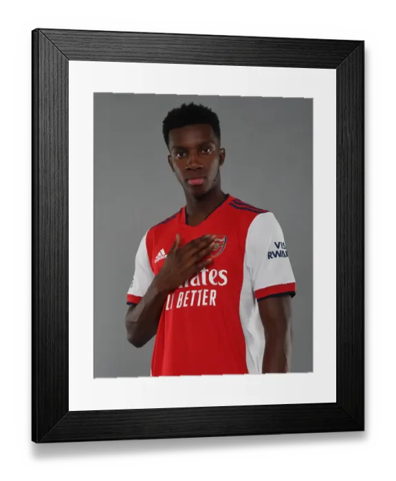 Framed Print : Arsenal's Eddie Nketiah at 2021-22 First Team Photocall Framed Print : Arsenal's Eddie Nketiah at 2021-22 First Team Photocall