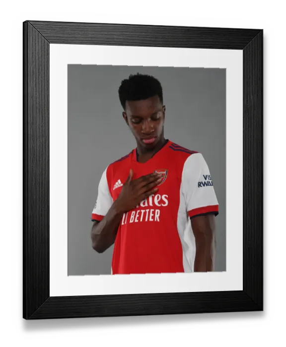 Framed Print : Arsenal's Eddie Nketiah at 2021-22 Team Photocall