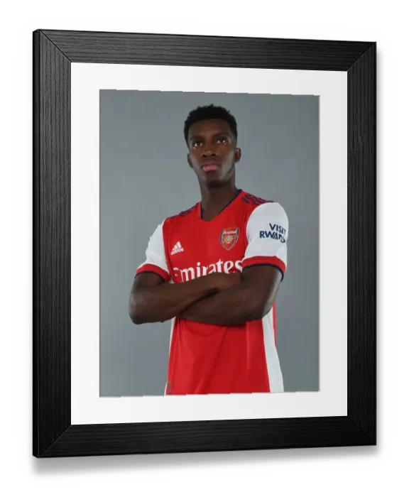 Framed Print : Arsenal's Eddie Nketiah at 2021-22 First Team Photocall Framed Print : Arsenal's Eddie Nketiah at 2021-22 First Team Photocall