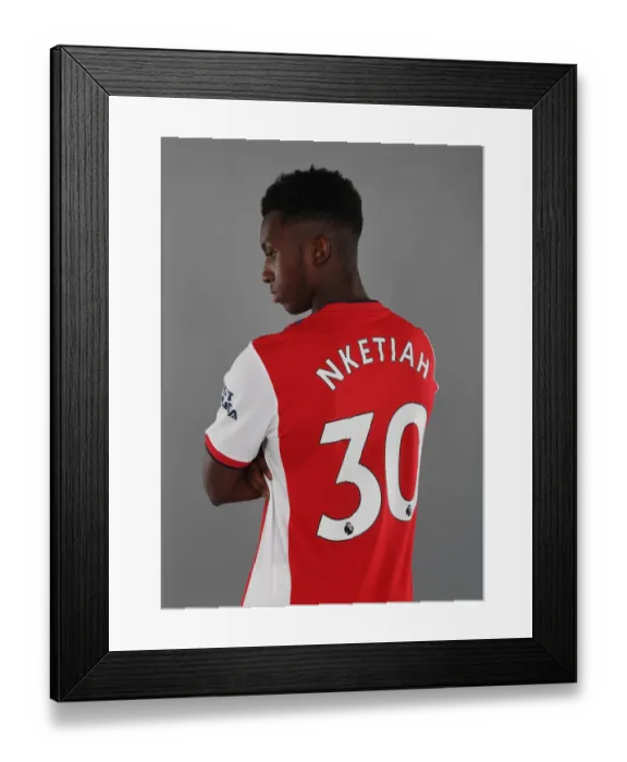 Framed Print : Arsenal's Eddie Nketiah at 2021-22 Team Photocall