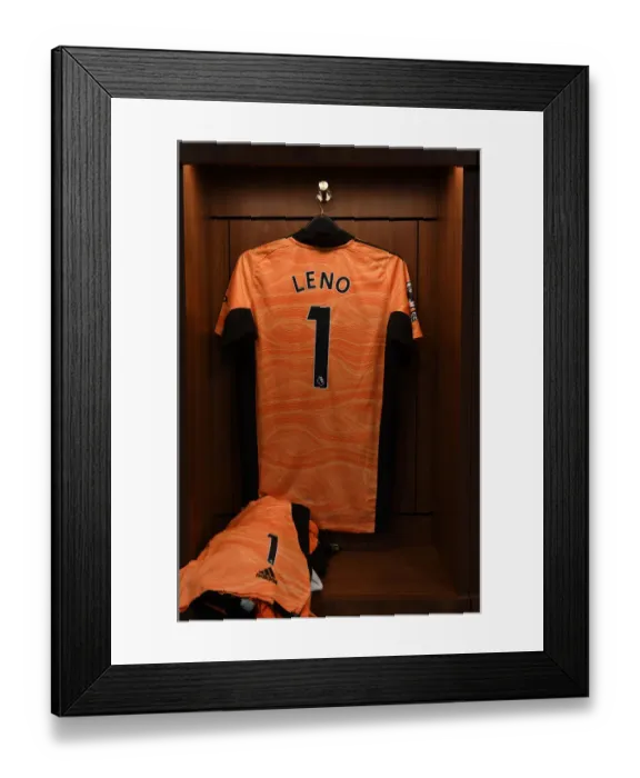 Framed Print : Arsenal's Bernd Leno's Shirt in Brentford Changing Room - Premier League 2021-22 Framed Print : Arsenal's Bernd Leno's Shirt in Brentford Changing Room - Premier League 2021-22