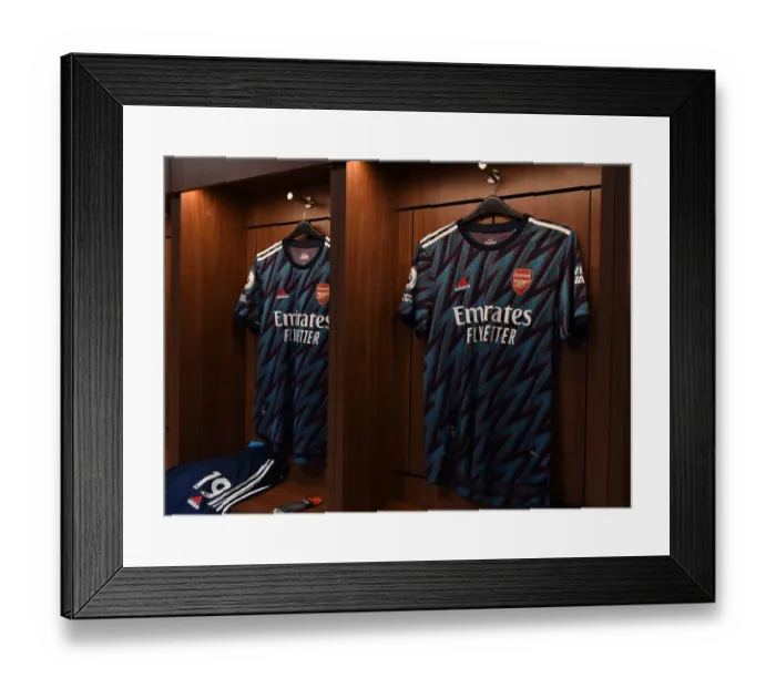 Framed Print : Arsenal Away Gear Ready: Brentford vs Arsenal, Premier League 2021-22