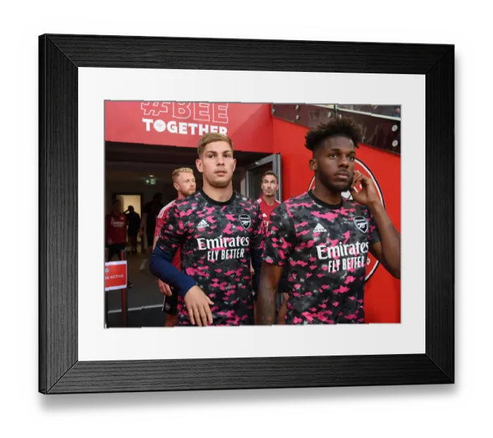 Framed Print : Arsenal's Emile Smith Rowe and Nuno Tavares Prepare for Brentford Clash - Premier League 2021-22