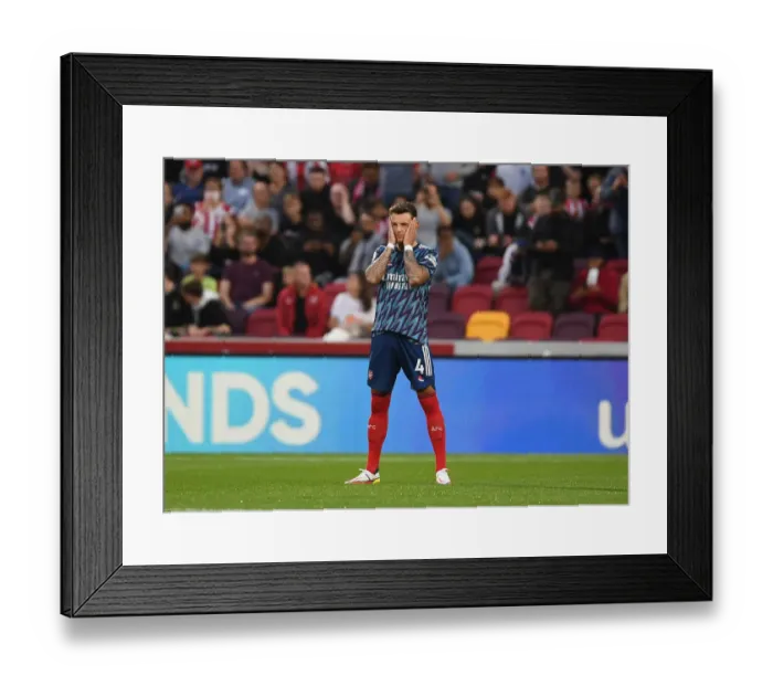Framed Print : Arsenal's Ben White Ready for Brentford Clash - Premier League 2021-22