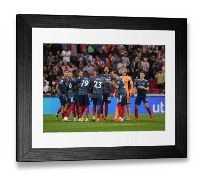 Framed Print : Arsenal Squad Before Brentford Clash in 2021-22 Premier League