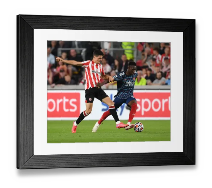 Framed Print : Intense Rivalry: Flo Balogun vs Christian Norgaard Battle in Brentford vs Arsenal Premier League Clash (2021-22) Framed Print : Intense Rivalry: Flo Balogun vs Christian Norgaard Battle in Brentford vs Arsenal Premier League Clash (2021-22)
