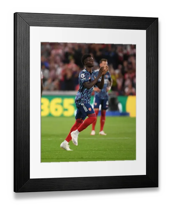 Framed Print : Bukayo Saka's Second-Half Debut: Arsenal's Comeback at Brentford, 2021-22