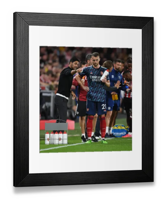 Framed Print : Mikel Arteta Coaches Calum Chambers: Intense Instruction Moment at Brentford vs Arsenal, 2021-22 Framed Print : Mikel Arteta Coaches Calum Chambers: Intense Instruction Moment at Brentford vs Arsenal, 2021-22