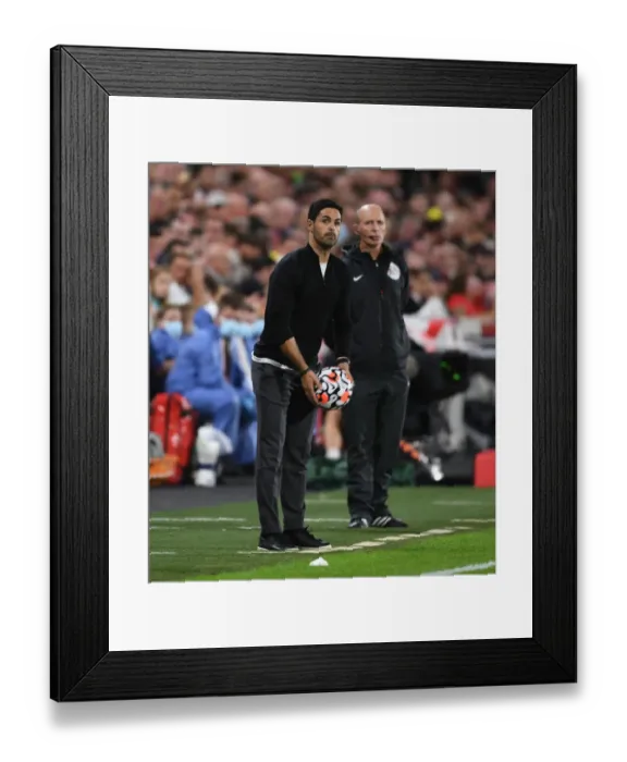 Framed Print : Mikel Arteta Leads Arsenal in Brentford Premier League Clash