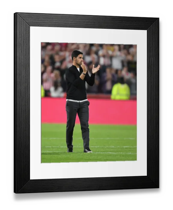 Framed Print : Mikel Arteta Salutes Arsenal Fans: Brentford Community Stadium, 2021-22 Premier League Framed Print : Mikel Arteta Salutes Arsenal Fans: Brentford Community Stadium, 2021-22 Premier League