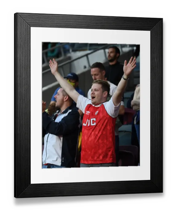 Framed Print : Arsenal Fans Unwavering Support: Brentford vs Arsenal, Premier League 2021-22