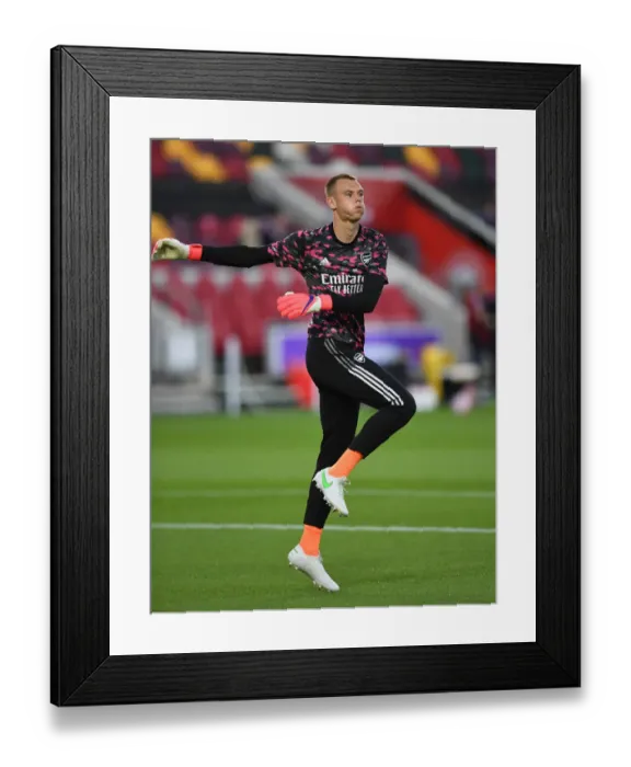 Framed Print : Arsenal's Karl Hein Prepares for Brentford Clash in Premier League (2021-22)