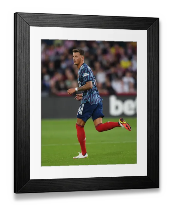 Framed Print : Arsenal's Ben White in Action against Brentford in Premier League Clash (2021-22)