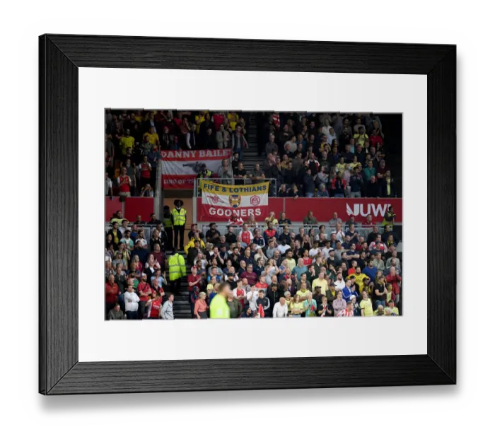 Framed Print : Sea of Red and White: Arsenal Fans Unite at Brentford Community Stadium