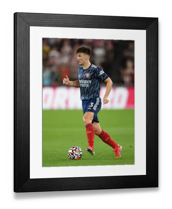 Framed Print : Arsenal's Kieran Tierney in Action: Brentford vs Arsenal, 2021-22 Premier League