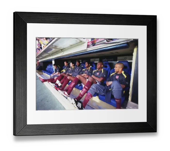 Framed Print : Arsenal Coaches and Players on The Bench during the UEFA Cup Semifinal against Villarreal, 2006 Framed Print : Arsenal Coaches and Players on The Bench during the UEFA Cup Semifinal against Villarreal, 2006