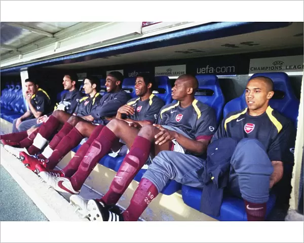 The Arsenal bench before the match. Villarreal 0: 0 Arsenal