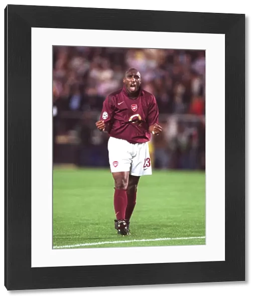 Sol Campbell (Arsenal) celebrates at the end of the match