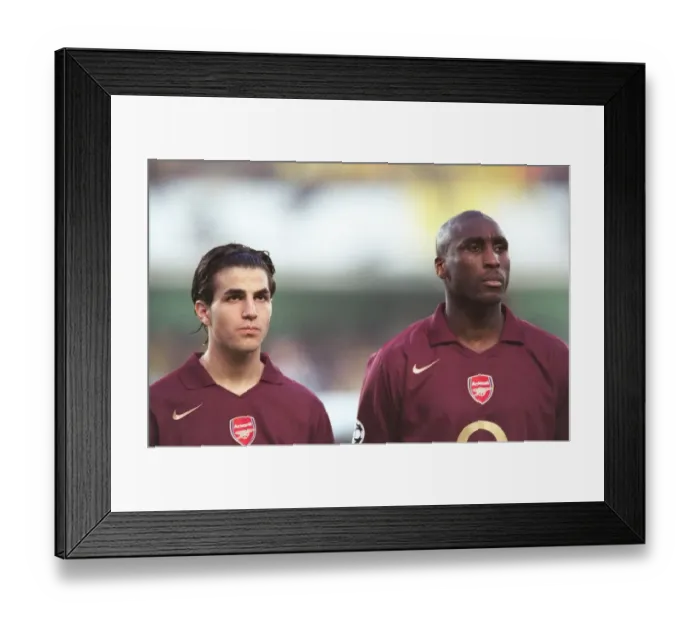 Framed Print : Cesc Fabrega and Sol Campbell (Arsenal) line up before the match Framed Print : Cesc Fabrega and Sol Campbell (Arsenal) line up before the match