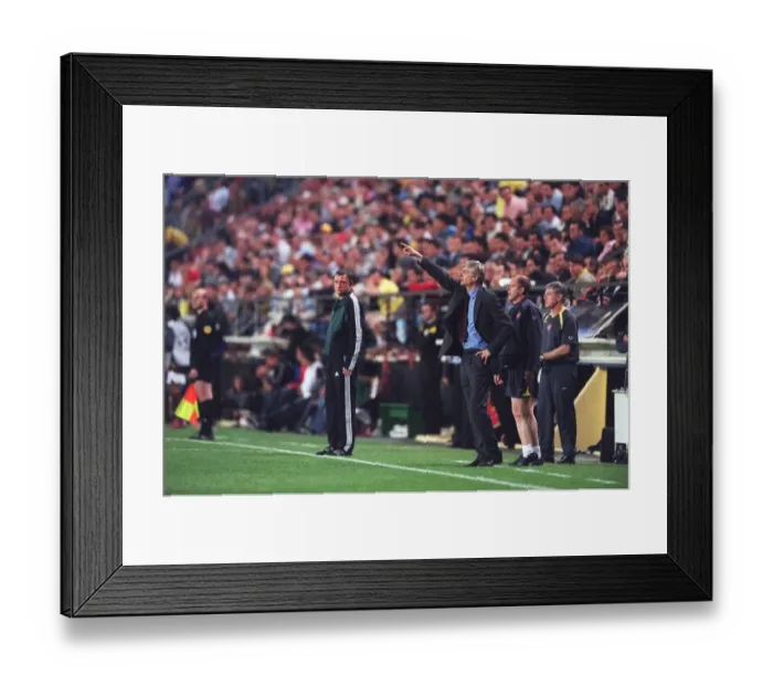 Framed Print : Arsene Wenger the Arsenal Manager gives instructions fromthe touchline Framed Print : Arsene Wenger the Arsenal Manager gives instructions fromthe touchline