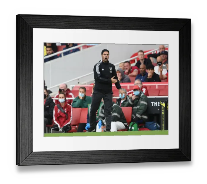Framed Print : Arsenal vs Chelsea: Mikel Arteta's Premier League Debut - Arsenal's New Boss Faces Off Against Chelsea in 2021-22 Showdown